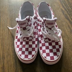 Vans Red Checkered Shoes Womens Size 6